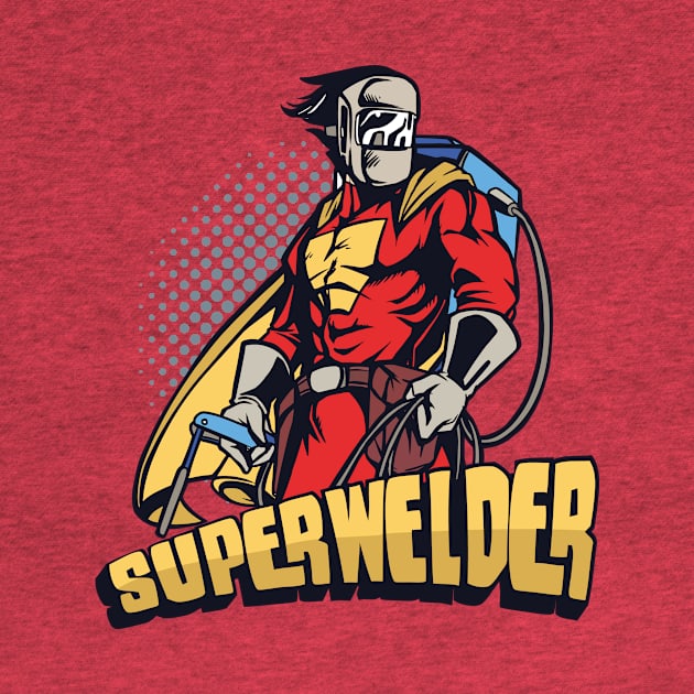 Welder Funny Quotes Welding Retro Superhero by Visual Vibes